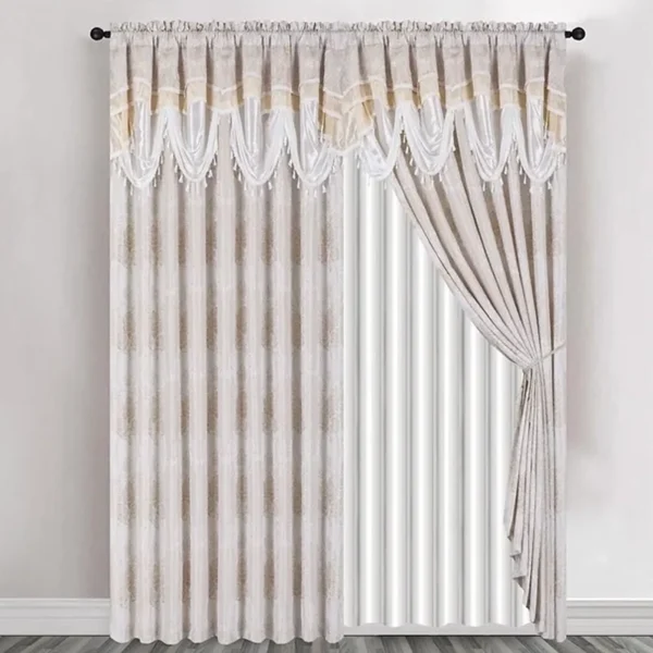 Megareja – Luxury Jacquard Curtain 100% Polyester. 300*45cm 1pc – 300*250cm 2pcs