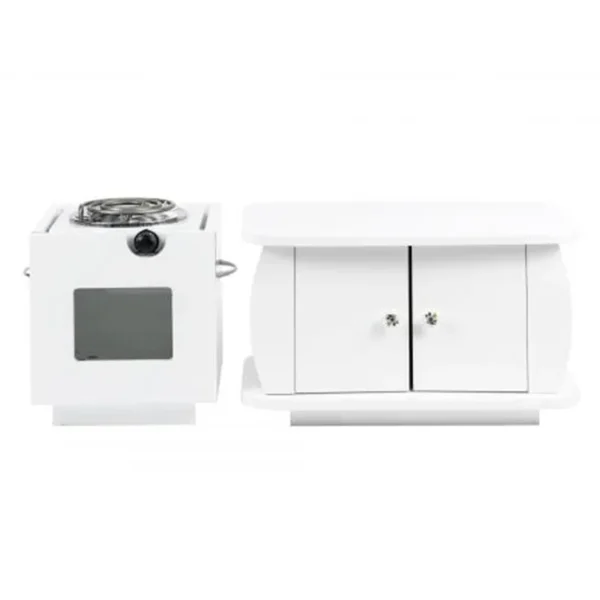 Set of Table with Table and Hot Plate - White