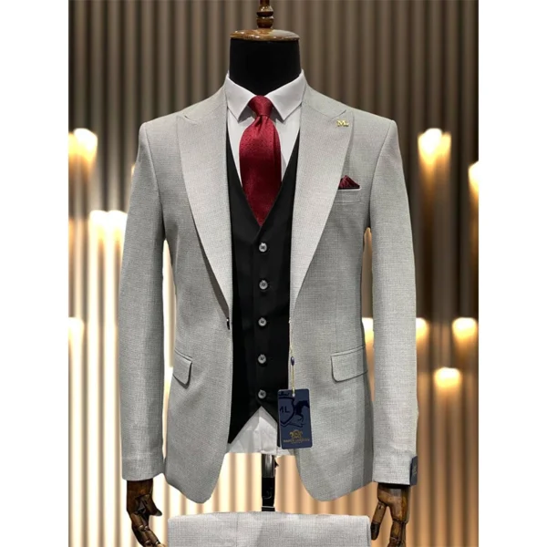 Light Gray Pinstripe Three-Piece Suit
